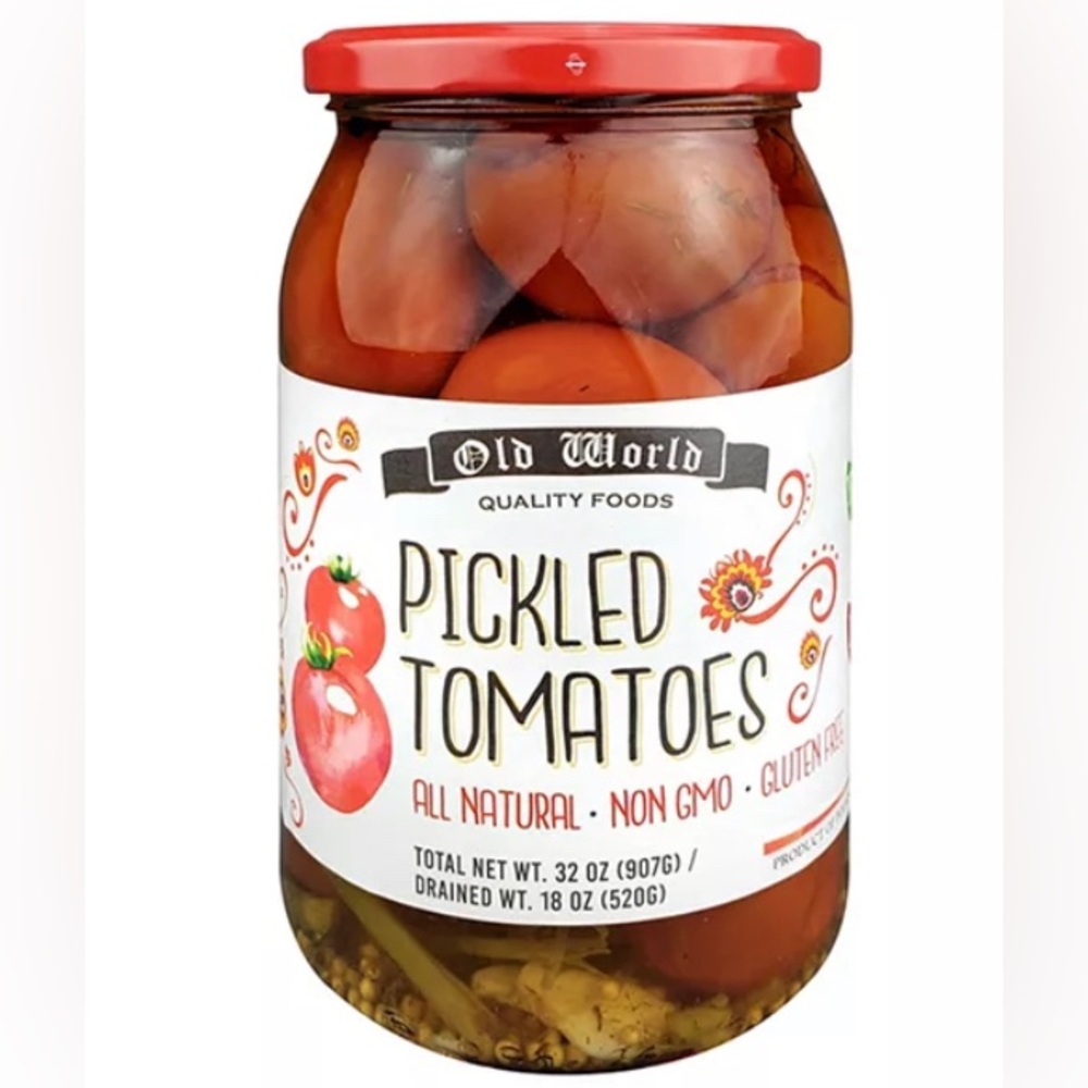 Old World Pickled Tomatoes, 32 Oz Expiration 2/14/2024